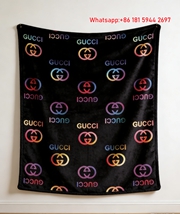 Gucci GG Monogram Holographic Gradient Flannel Blanket Neon Wall Decor throw blankets IMG_2578
